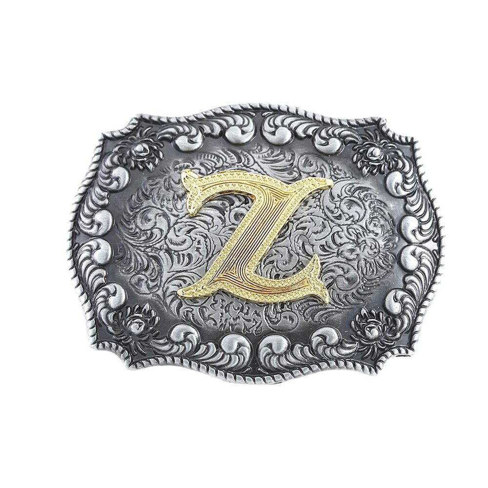 4374 Belt Buckle , Western Cowboy Rodeo Small Alphabet Letter ABCDMRJ to Z